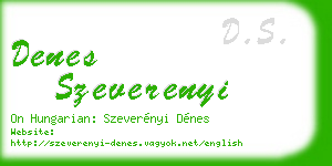 denes szeverenyi business card